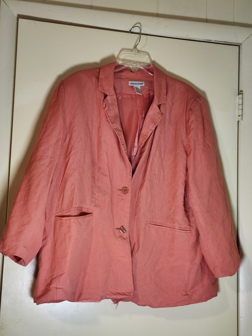 Jessica London Coral  Relaxed Blazer Jacket 16